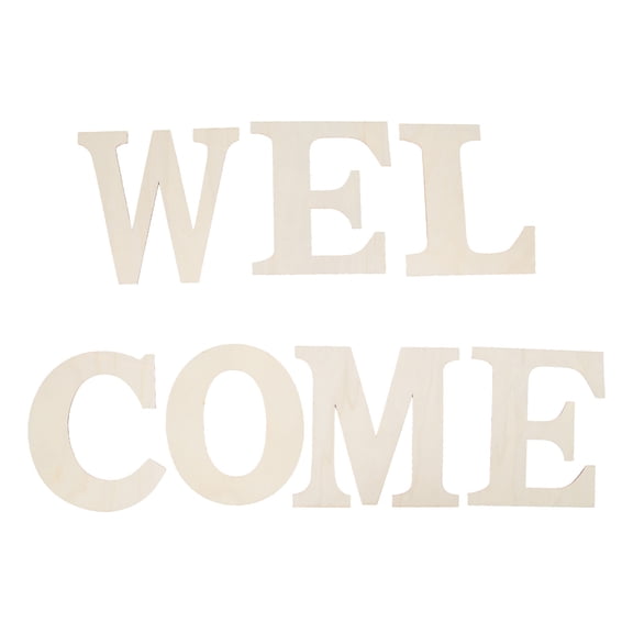 7PCS Welcome Sign Set - 2mm Plywood Unpainted Decorative Letters for Wedding and Party Entrance Decorations