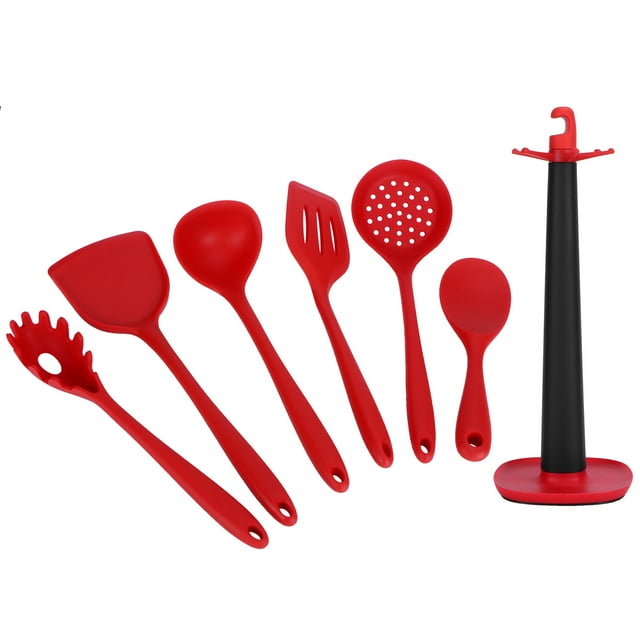 7pcs Set Kitchen Utensils Silicone Heatresistant Kitchenware Cooking Set With Storageg Rack 3278