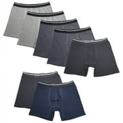 7PK Assorted Mens Cotton Boxer Briefs Comfort Flexible Soft Waistband Underwear