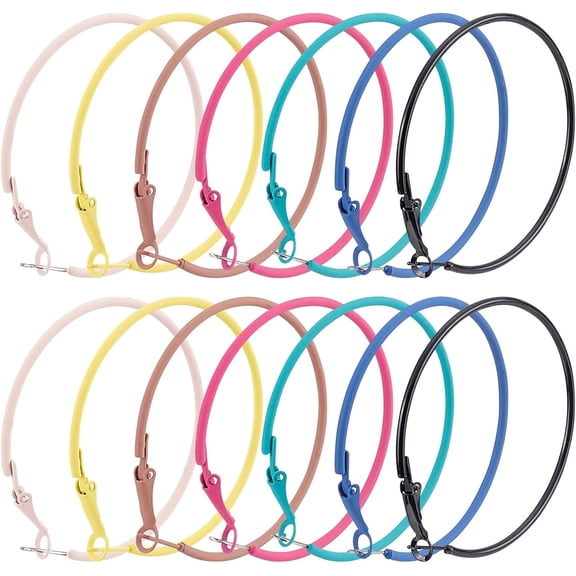 7Pairs 7 Colors Stainless Steel Hoop Earrings Rainbow Color Dangle Earring 0.5mm Pin Round Beading Hoop Earring Finding Components for DIY Jewelry Making