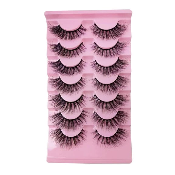 7Pairs Fluffy False Eyelashes Wispy Lashes 3D Volume Strip Lashes R6T2