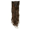 thumbnail image 1 of 7Pcs 16 Clips 24 Inch Hair Extensions Thick Curly Straight Full Head Clip in Double Weft Hair Extensions, 1 of 6