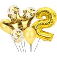 thumbnail image 1 of 7Pcs 1st Birthday Gold Balloon, Birthday Balloon Set For Baby Boy/Girl Premium Latex Party Balloons, Confetti Latex Balloons, Foil Balloons for 1st Birthday Party Decorations (Gold), 1 of 7