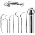 thumbnail image 1 of 7Pcs 2 Set Portable Stainless Steel Toothpicks Pocket Set, Pocket Keychain Reusable Metal Toothpicks Holder for Outdoor Picnic Camping Traveling, 1 of 5