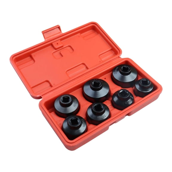 7Pcs 24 27 29 30 32 36 38mm 3/8inch Oil Filter Cap Wrench Socket Set Tool
