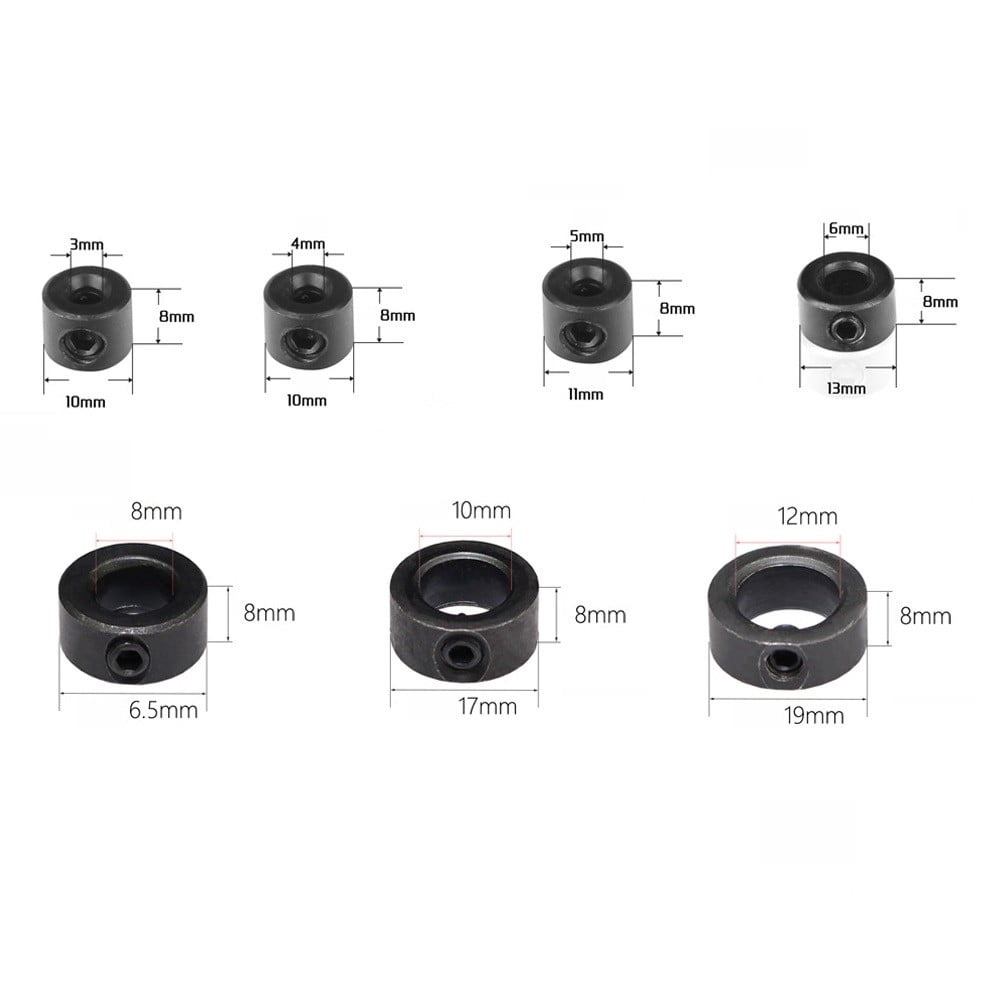 7Pcs 3-12Mm Drill Bit Depth Stop Collar Ring Positioner Spacing Ring ...
