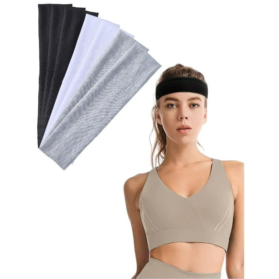 7Pcs 3 Colors Stretchy Wide Headbands for Hair Band Knot Tie Athletic Turban Mixed Color 55x235x4mm Inner Diameter 140mm colorful DIY