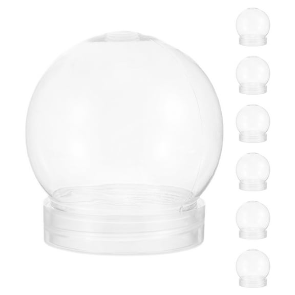 Masteelf 7pcs Clear Plastic DIY Snow Globe with Screw Off Cap Perfect for Custom Crafts Christmas Ornaments Halloween Decorations Special
