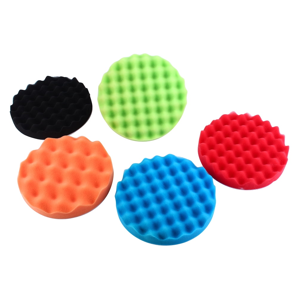 7Pcs 7" Sponge Polishing Waxing Buffing Pads Kit Compound Car Polisher