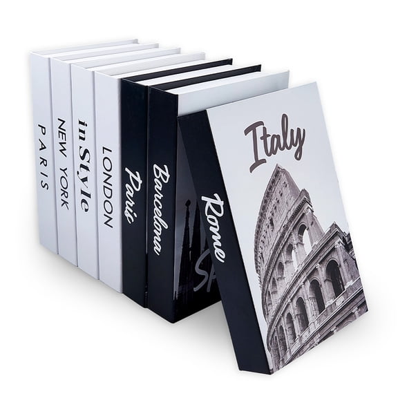 7Pcs 7 Styles Paper Fake Book Model Simulation Book Home Living Bookshelf Prop Display Decorations Mixed Shapes 265x170x42mm 1pc/style DIY