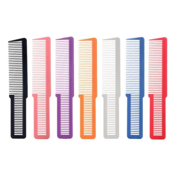 7Pcs 8" Salon Barber Flat Top Hair Cutting Combs Plastic Static Free