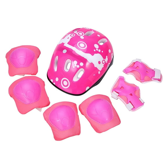 7Pcs A Set Children Kids Helmet Knee Elbow Pad Cycling Skate Bike Protecs
