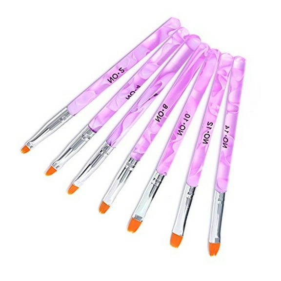 7Pcs Acrylic Nail Art Pen Tips UV Builder Gel Painting Brush Manicure Set Hot US