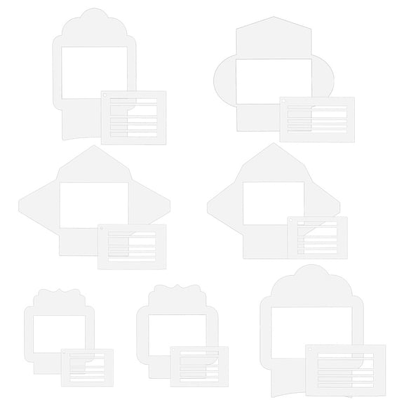 7Pcs Acrylic Templates for Envelope Making Clear 117x101x3mm