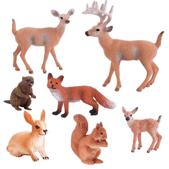 7Pcs Animal Figurine Animals Creatures Figurines Miniature Toys Cake Toppers Home Decor Accessories