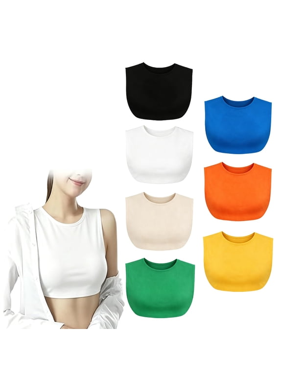 7Pcs Anti-Exposure Bra Set Cleavage Cover Up for Low Neckline Modesty Panel for Women On Mock Camisole
