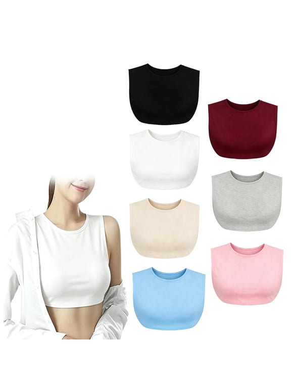 7Pcs Anti-Exposure Bra Set Cleavage Cover Up for Low Neckline Modesty Panel for Women On Mock Camisole