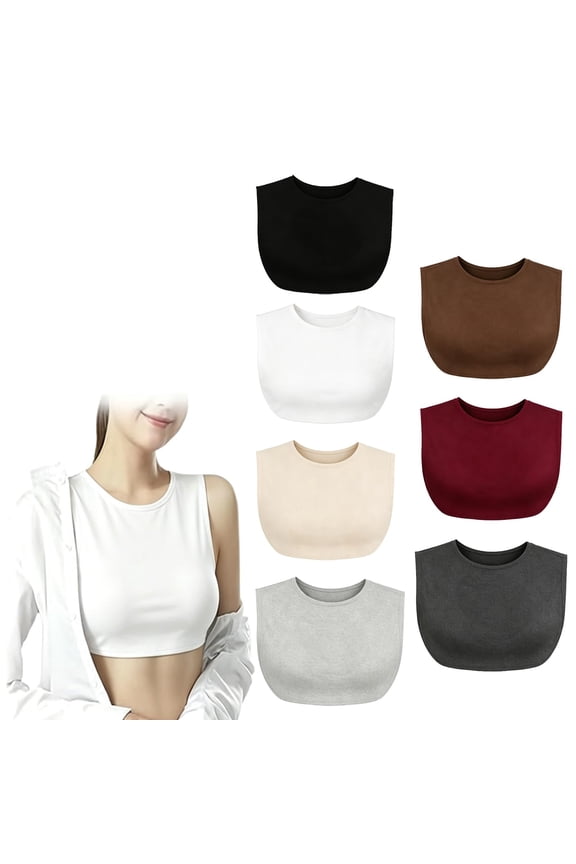 7Pcs Anti-Exposure Bra Set Cleavage Cover Up for Low Neckline Modesty Panel for Women On Mock Camisole