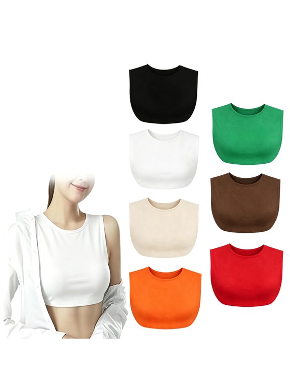 7Pcs Anti-Exposure Bra Set Cleavage Cover Up for Low Neckline Modesty Panel for Women On Mock Camisole
