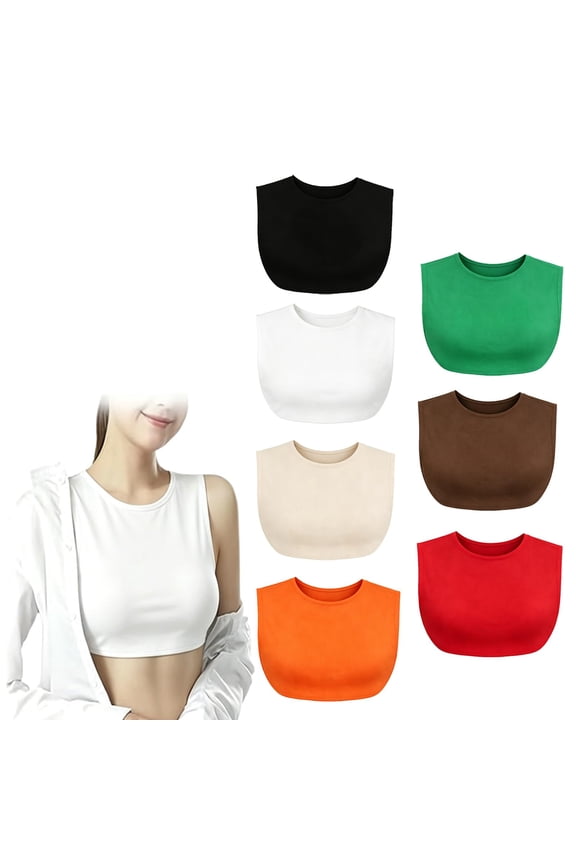 7Pcs Anti-Exposure Bra Set Cleavage Cover Up for Low Neckline Modesty Panel for Women On Mock Camisole