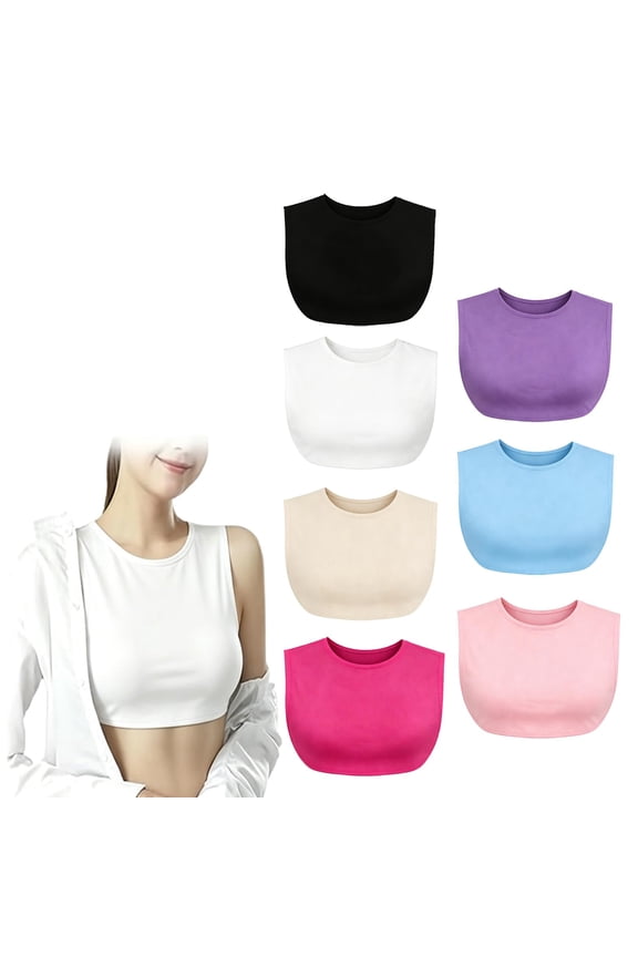 7Pcs Anti-Exposure Bra Set Cleavage Cover Up for Low Neckline Modesty Panel for Women On Mock Camisole