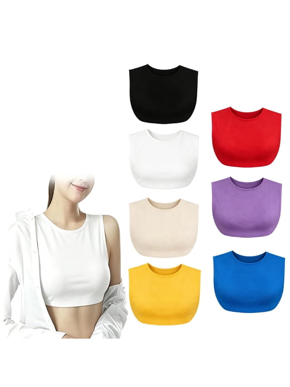 7Pcs Anti-Exposure Bra Set Cleavage Cover Up for Low Neckline Modesty Panel for Women On Mock Camisole