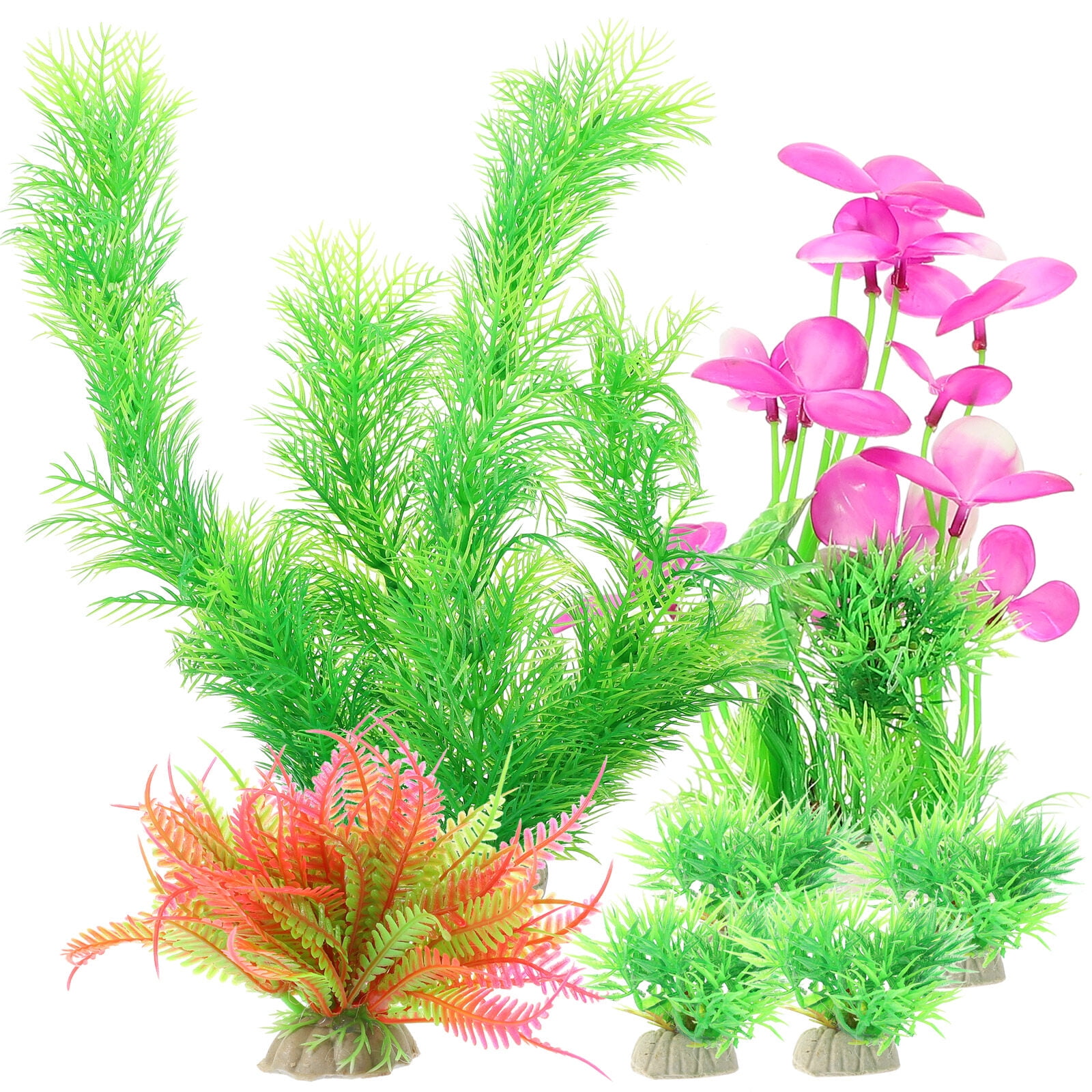 7Pcs Artificial Aquatic Plants Aquarium Plants Fake Fish Tank Plants