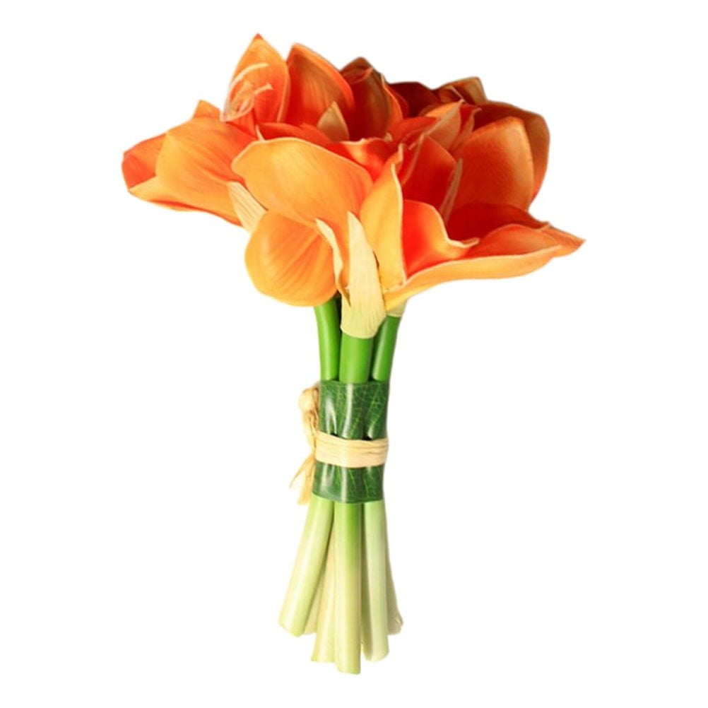 7Pcs Artificial Clivia Bouquet for Party Wedding Decoration Orange