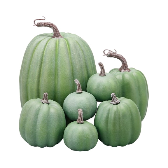 ApePal 7Pcs Artificial Pumpkins Fall Decorations Thanksgiving Halloween Pumpkins Assorted Fake Pumpkins Foam Pumpkins Autumn Harvest Home Decor Value Bundle Halloween Gifts