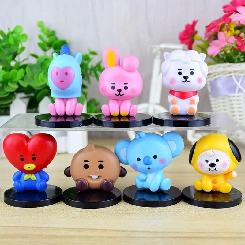 7Pcs BT21 Cupcake Toppers Figure BT21 Cake Topper Fan Figure Dolls for ...