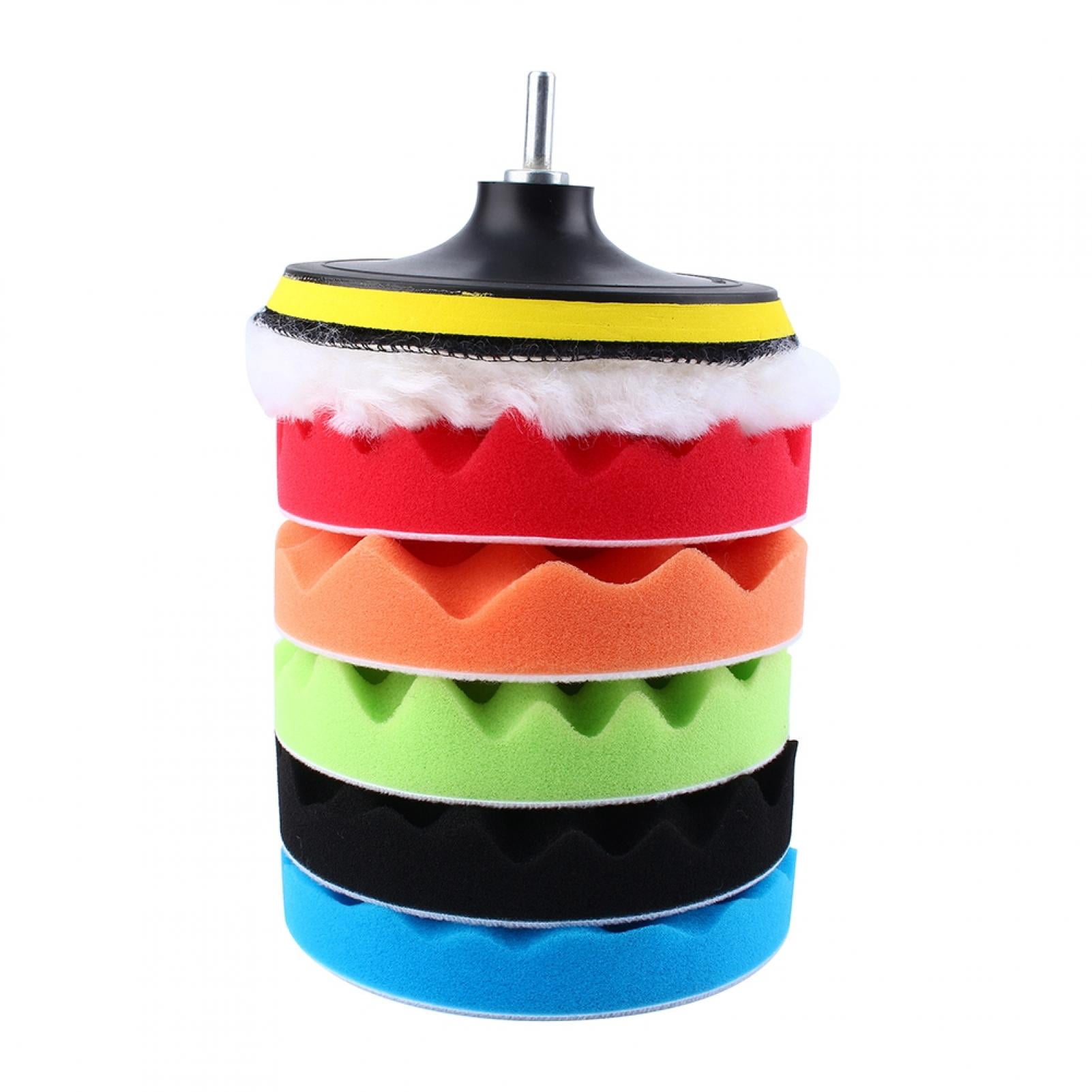 7Pcs Car Polishing & Buffing Sponge Pads Kit, 6" Sponge Polishing Waxing Buffing Pads Kit Car