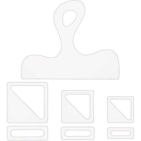 7Pcs Charcuterie Template Acrylic Handle Cutting Board Router Template Triangle Tracing Stencils Guide Tools for Woodworking, Charcuterie Handle Template Rectangle Square Shape