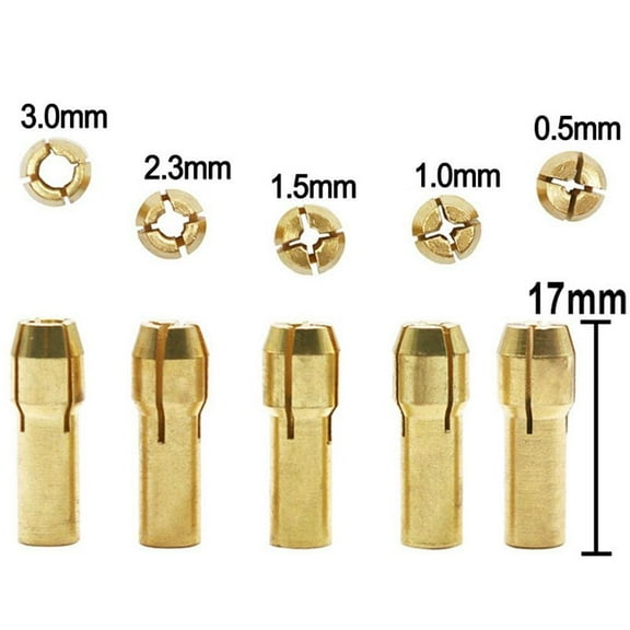 7Pcs Chucks Adapter Mini Drill 2.35/3.17/4.05/5.05Mm Brass Collet For Hand Drills Motor Shaft Replacement Power Tools Accessory 2.35Mm Fangkenuo