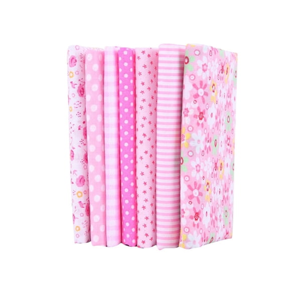 7Pcs Cotton Craft Fabric Bundle Squares Patchwork,DIY Sewing Scrapbooking Quilting Floral Dot Pattern Craft and Hobby Fabric,Floral Squares Patchwork,Fabric Arts,Crafts and Sewing,Pink,10"x10"