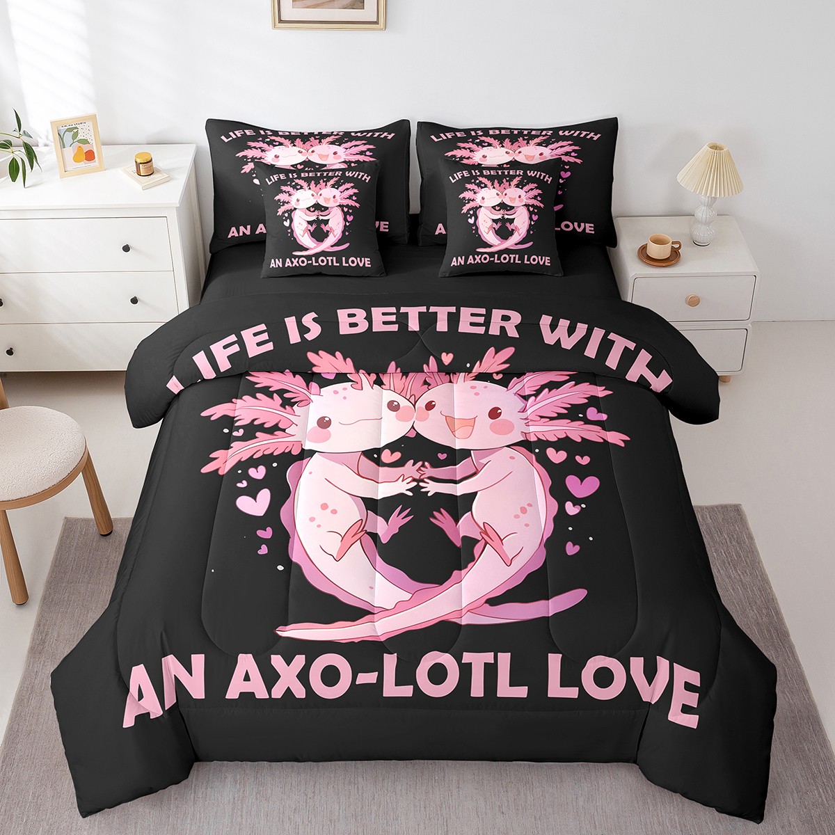7pcs-cute-axolotl-comforter-set-queen-kawaii-axolotl-bedding-set
