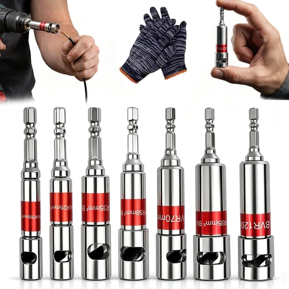 7Pcs Damage-Free Cable Stripper Bit, Professional-Grade Wire Twister Tool for Drill, Drill Powered Wire Stripper, Heavy Duty Alloy Twisting Tool for 25-120mm Cables, Fast Clean Cut, No Jamming (All)