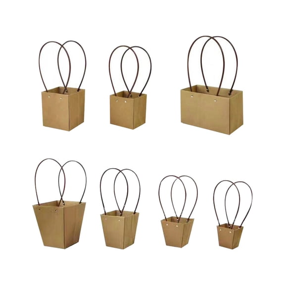 7Pcs Delicate Packaging Tote Creative Flower Arrangement Box Gift Holding Bag