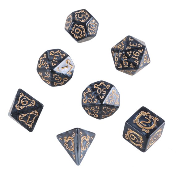 7Pcs Dragon Pattern Multi-Sided Acrylic Dices Role Playing Table Game Dices Polyhedral Dices for Table Game Player