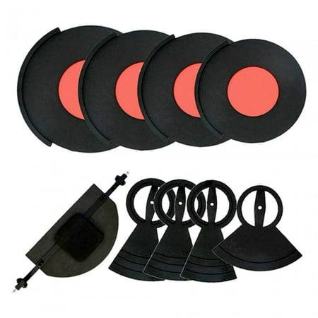 7Pcs Drum Mutes and Cymbal Mutes Tones Control for Drum Training Parts Cymbal Dampener Drum Sound Mutes Black and Red