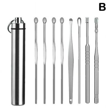 7Pcs Ear Cleaner Wax Removal Tool Earpick Sticks Wax Curette Ear Remover I1E1