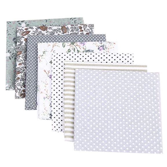 7Pcs Fabric Bundle Patchwork Squares For Quilting Sewing Diy, 25Cm X 25Cm Fabric Squares With Assorted Patterns, Suitable For Crafts And Textile Projects