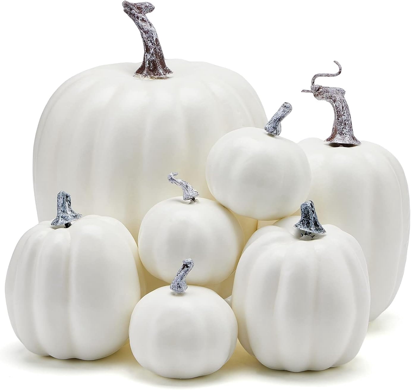 7Pcs Fake Pumpkins Artificial Plastic Pumpkins Decorations Foam