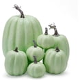 thumbnail image 1 of 7Pcs Fake Pumpkins Artificial Plastic Pumpkins Decorations Foam Pumpkins for Fall Halloween Home Decor (Green, One Size), 1 of 11