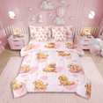 thumbnail image 1 of 7Pcs Golden Retriever Bedding Set,Twin Size Comforter Set with Sheets and Pillowcase,7Pcs Bed in a Bag,Pink Love Heart Bed Set,Puppy Pet Comforter, 1 of 5