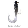 thumbnail image 1 of 7Pcs Grub Lures Fishing Jigs Head Hooks Kit- Soft Plastic Grub Tail Worm Lure Bait Crappie Jigs Buster Tubes Baits for Bass Trout Saltwater Freshwater Fishing, 1 of 4