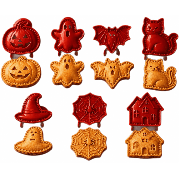 7Pcs Halloween Mini Pie Molds Set - ABS Non-Stick Hand Pie Maker with ...