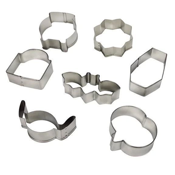7Pcs Halloween Stainless Steel Cookie Cutter Sets Spider Web Biscuit Decorations