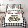 thumbnail image 1 of 7Pcs Happy Camping Comforter Set Queen Size, Camper Car Decor Bed in a Bag with Flat Sheet and Fitted Sheet and Adults, Rv Camping Bedding Set with Pillowcases & Throw Pillow Covers, 1 of 5