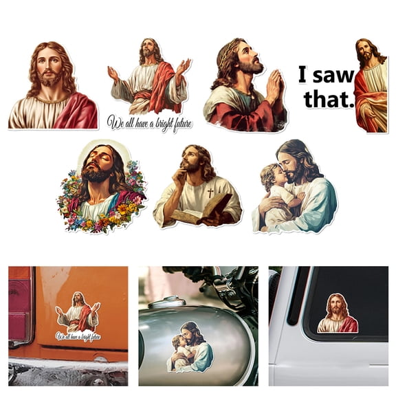7Pcs I Saw That Vinyl Decal Car Sticker Self Adhesive Jesus We All Have a Bright Future Car Decal Waterproof Reflective Vinyl Funny Sticker