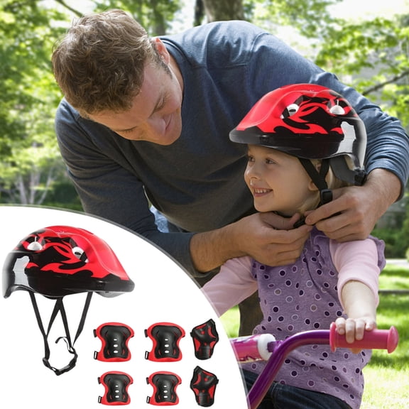 7Pcs Kids Protector Gear Set 1PC Helmet with 2PC Knee Pads,2PC Elbow Pads,2PC Wrist Guards Protector Set, for Skateboard Cycling Scooter Outdoor Sports